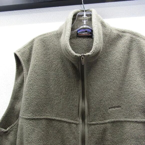 NEW PATAGONIA Mens Las Gatos Fleece Vest Size XL Olive Green - Picture 7 of 11